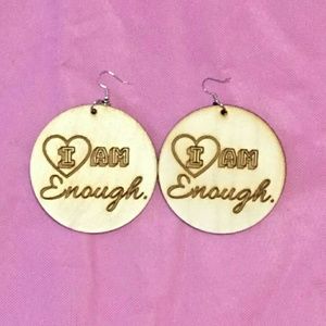 Hand painted wooden earrings